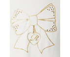 Mini Raxevsky Baby Girl Cute Bow Print Blouse in Ivory