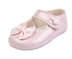 Baypods Pre-walker Shoes in Soft Patent with Satin Bow