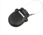 SNOWGUM Retractable Cable Lock Black Combination Travel Security 3 Digit combination lock Anti-Theft Alarm - Black