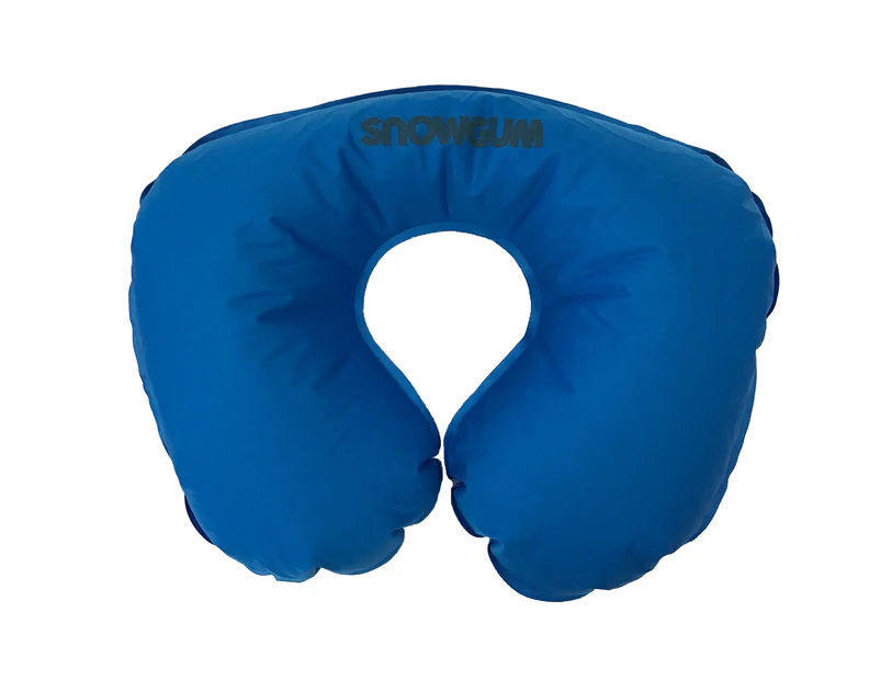 SNOWGUM Neck Travel Pillow blue Camp Inflatable Soft Comfortable Lightweight - Blue