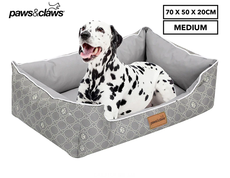 Paws & Claws 70x50cm Freemantle Walled Oxford Pet Bed - Grey
