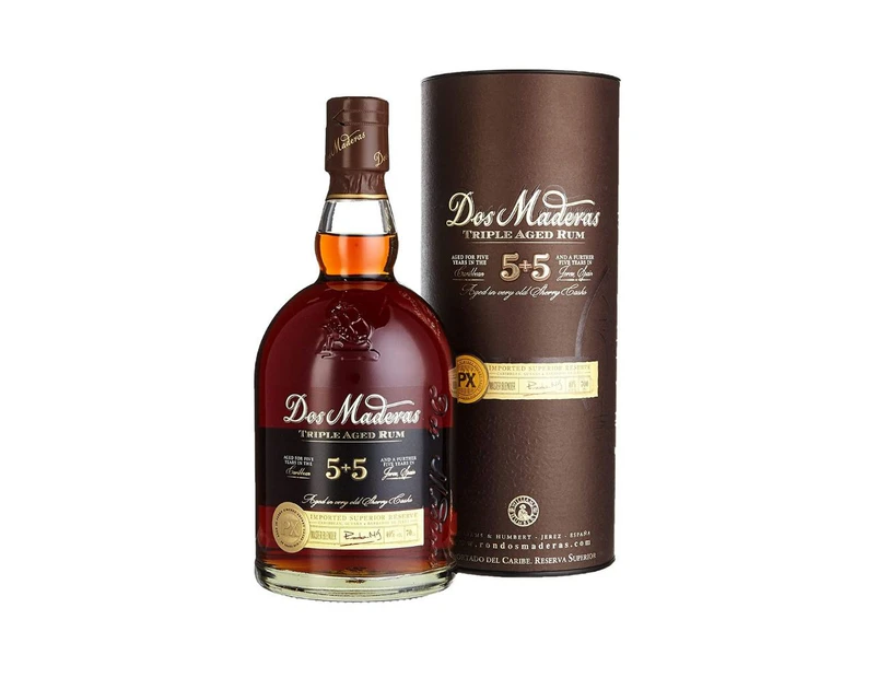 Dos Maderas PX 5+5 Rum 700mL Includes Gift of Free Glass @ 40% abv