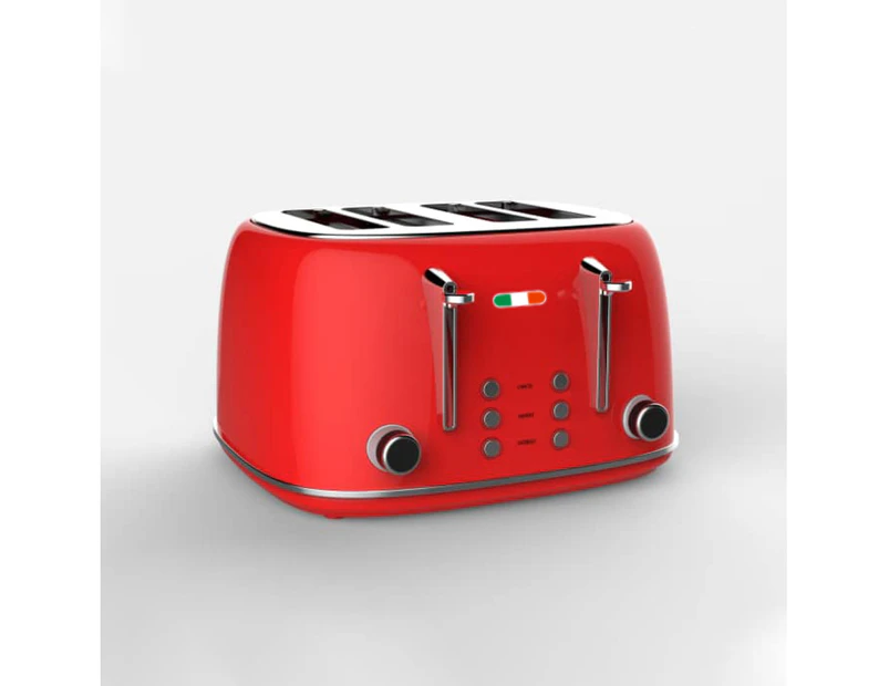 Vintage Electric 4 slice Toaster Red Stainless Steel 1650W