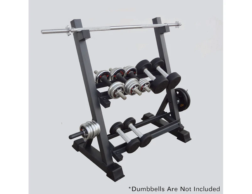 Heavy Duty Dumbbell Barbell Rack Storage Racking Space Saving Home Gym 300KG