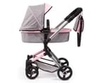 BayerCity Vario Foldable Pram/Stroller Toy 3y+ for 50cm Doll Grey/Pink Butterfly 3