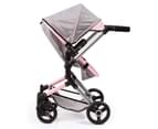 BayerCity Vario Foldable Pram/Stroller Toy 3y+ for 50cm Doll Grey/Pink Butterfly 4