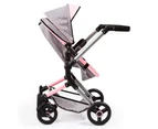 BayerCity Vario Foldable Pram/Stroller Toy 3y+ for 50cm Doll Grey/Pink Butterfly