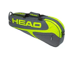 2x Head Elite Tennis 3R Pro Carry Sports Bag for Racquet/Racket Grey/Neon Yellow