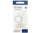 Kensington 3.5mm In Ear Headphones/Earphones Headset w/Microphone Mic White