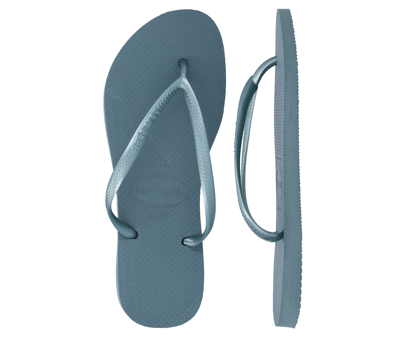 Havaianas Unisex Slim Thongs Silver Blue M.catch .nz