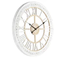 Willow & Silk Hamptons 72.5cm Floating Wall Clock - Distressed White/Natural