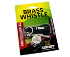 Summit Brass Sports Whistle for Referee/Match/Outdoor/Camping/Training w Lanyard