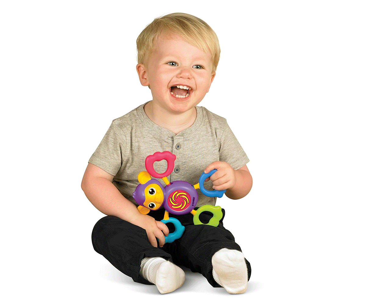Tomy Grip and Grab Musical Monkey Sound Playing/Activity Toy for Baby/Toddler
