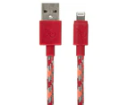 2PK Gecko Braided USB to Lightning Cable Data Sync 1.2m Cord for iPhone Flame OR