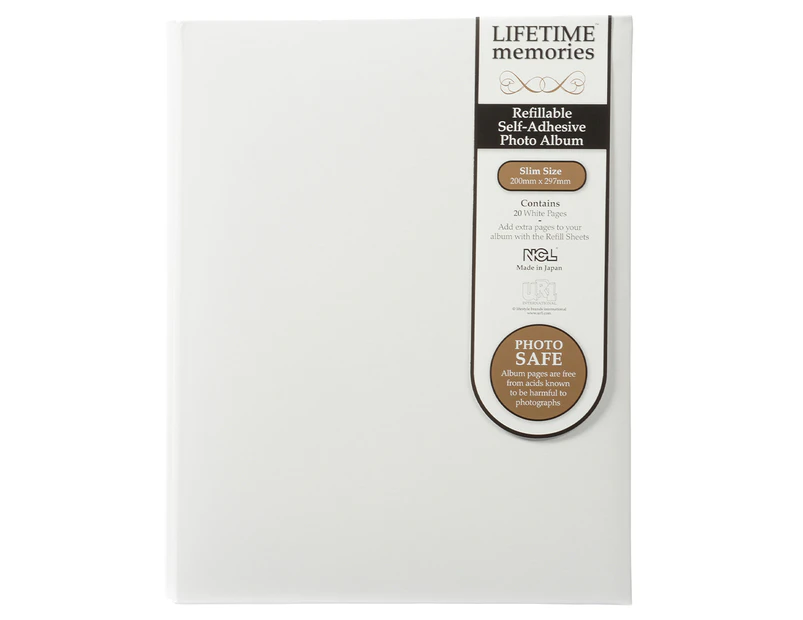 Self-Adhesive 20 Pages Refillable A4 Photo Album - White