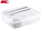 Anko by Kmart 2-Section Lunch Box w/ Cutlery - Clear 1