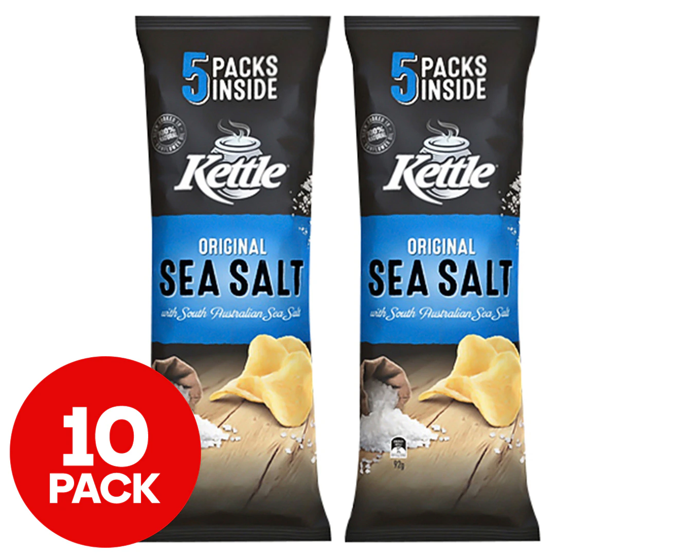 2 x 5pk Kettle Chips Original Sea Salt 92g