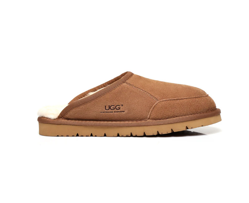 Ugg Australian Shepherd Bred Slipper | Cow Suede Upper - Men - House Shoes - Chestnut