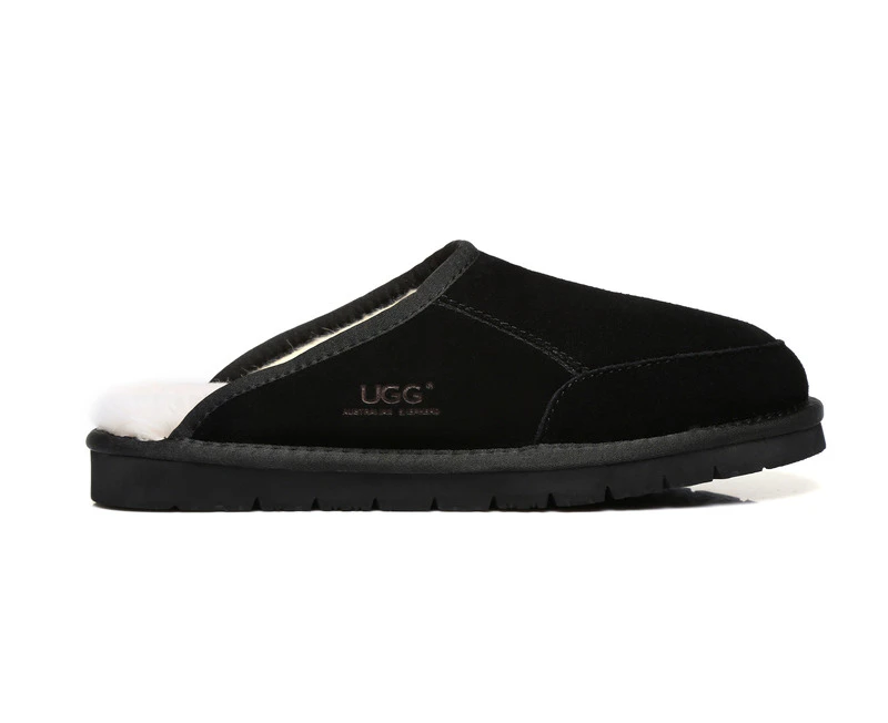 Ugg Australian Shepherd Bred Slipper | Cow Suede Upper - Men - House Shoes - Black