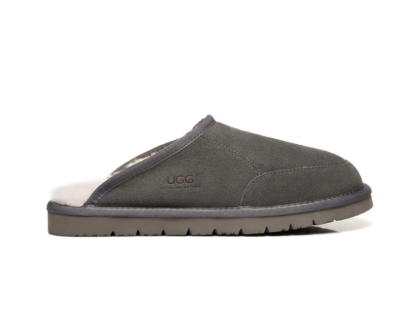 Ugg Australian Shepherd Bred Slipper | Cow Suede Upper - Men - House Shoes - Grey