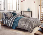 CleverPolly Mason King Bed Quilt Cover Set - Brown/Charcoal