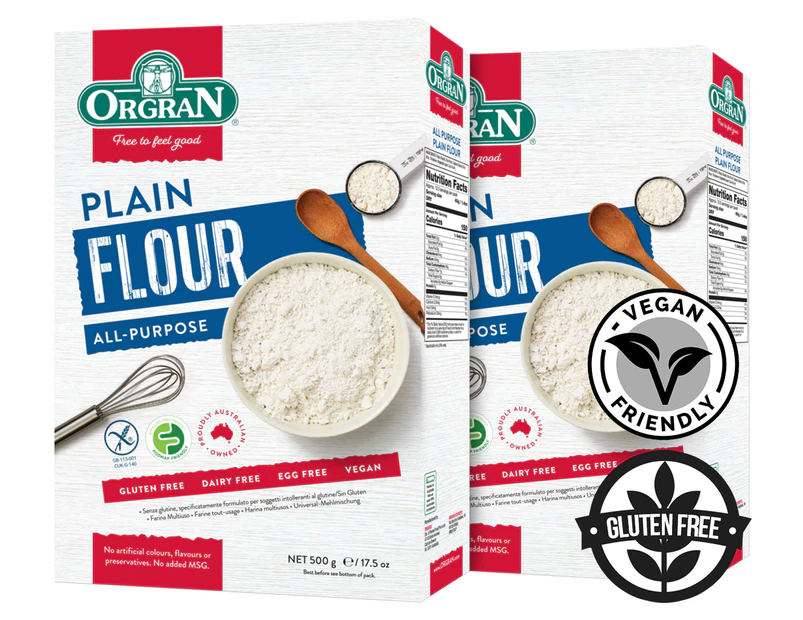 2 x Orgran Gluten Free All Purpose Plain Flour 500g