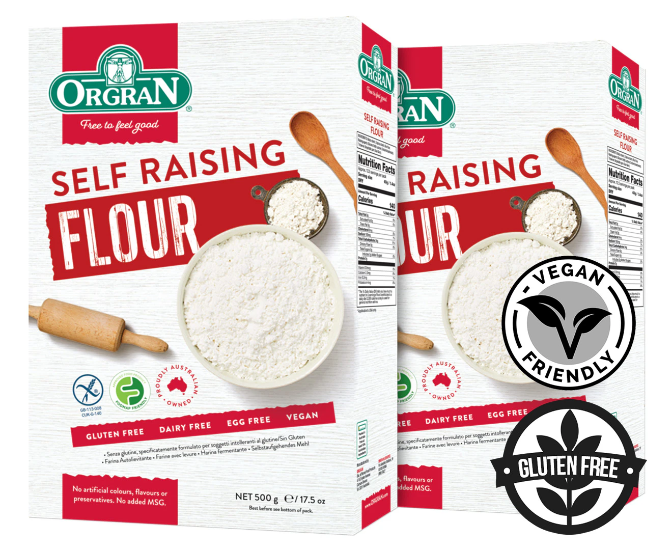 2 x Orgran Gluten Free Self Raising Flour 500g