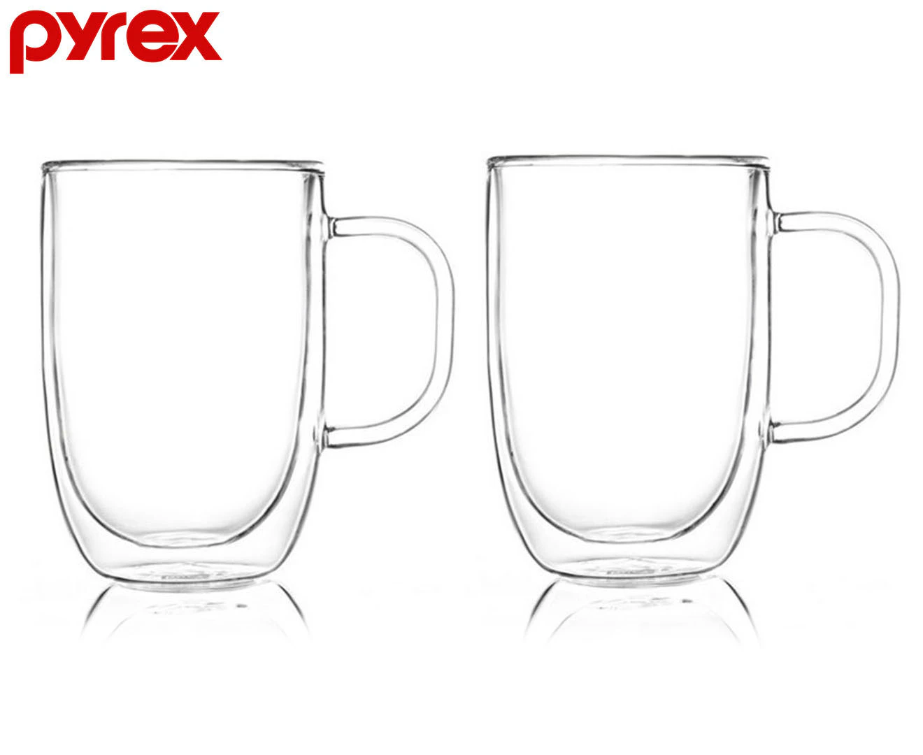 Set of 2 Pyrex 350mL Double Wall Mugs