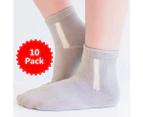 10 PACK - Chusette Kid's Mercerized Cotton Socks MC-series for Scholl and Leisure - Light Grey