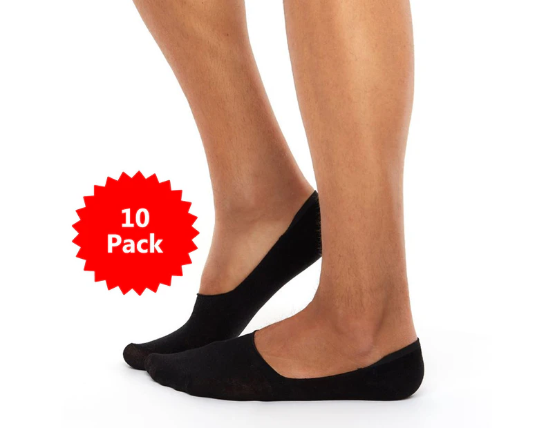 10 PACK - Chusette Best Selling Invisible Socks - Black