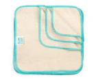 Bumkins - Reusable Baby Wipes Cloth - Natural/Aqua Trim 12 Pack