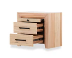 Nora Messmate Timber Bedsite Table with Drawers