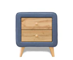 Charlie Light Blue and Timber Bedside Table