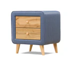 Charlie Light Blue and Timber Bedside Table