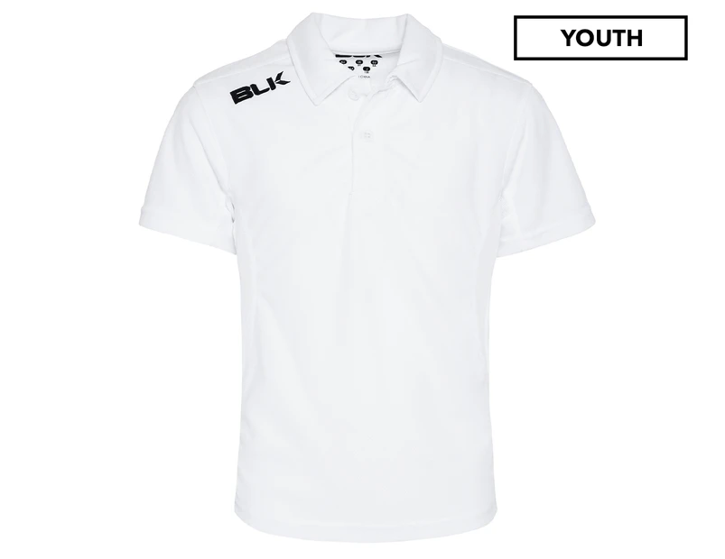BLK Youth Boys' Cricket Short Sleeve Polo Shirt - White