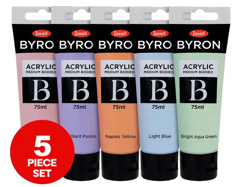 Jasart 5-Piece Byron Pastel Acrylic Paint Set
