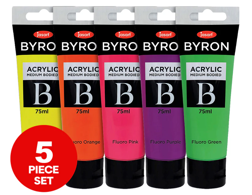 Jasart 5-Piece Byron Fluro Acrylic Paint Set