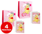 2 x Hallmark Winnie the Pooh Birthday Card & Gift Bag Set