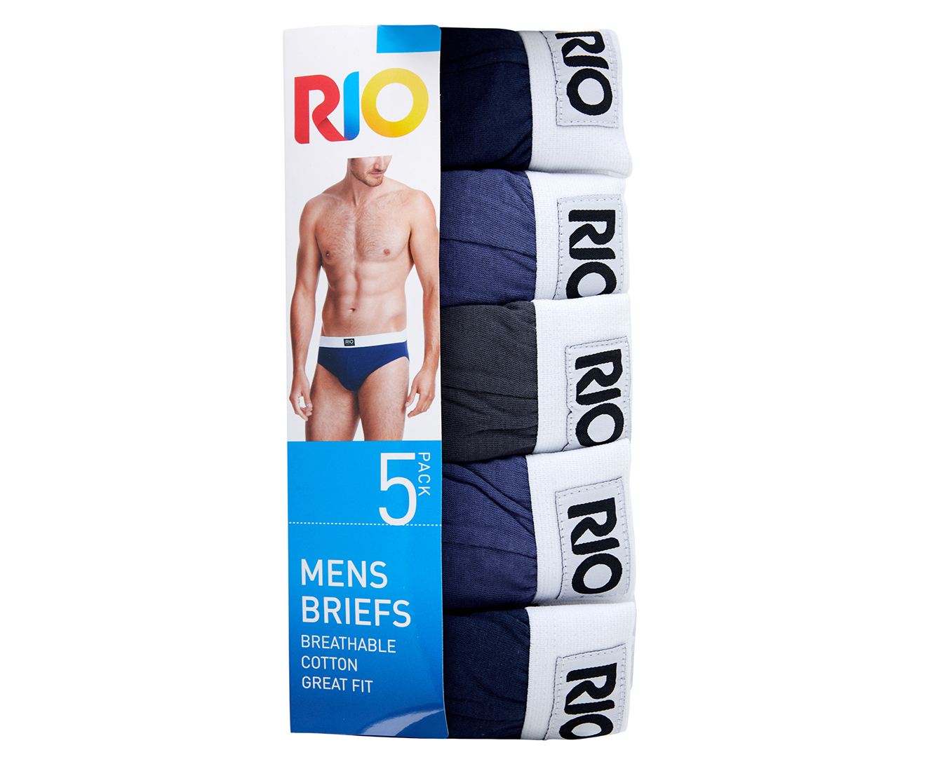 Rio Men's Cotton Briefs 5-Pack - Multi<!-- -->