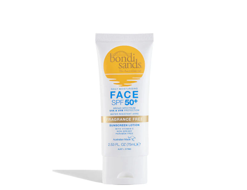 Bondi Sands SPF50+ Fragrance Free Face Sunscreen Lotion 75mL