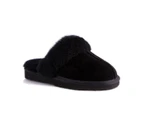 Aus Wooli Ugg Sydney Unisex Sheepskin Wool Slippers - Black