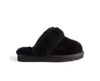 Aus Wooli Ugg Sydney Unisex Sheepskin Wool Slippers - Black