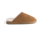 Aus Wooli Ugg Manly Unisex Sheepskin Wool Slippers - Brown