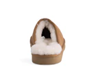 Aus Wooli Ugg Manly Unisex Sheepskin Wool Slippers - Brown