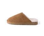 Aus Wooli Ugg Manly Unisex Sheepskin Wool Slippers - Brown