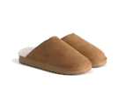 Aus Wooli Ugg Manly Unisex Sheepskin Wool Slippers - Brown