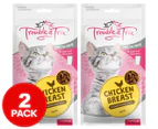 2 x Trouble and Trix Cat Treat Chicken Breast 85g