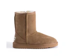 Aus Wooli Ugg Cronulla Mid Calf Sheepskin Boot - Brown