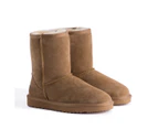 Aus Wooli Ugg Cronulla Mid Calf Sheepskin Boot - Brown