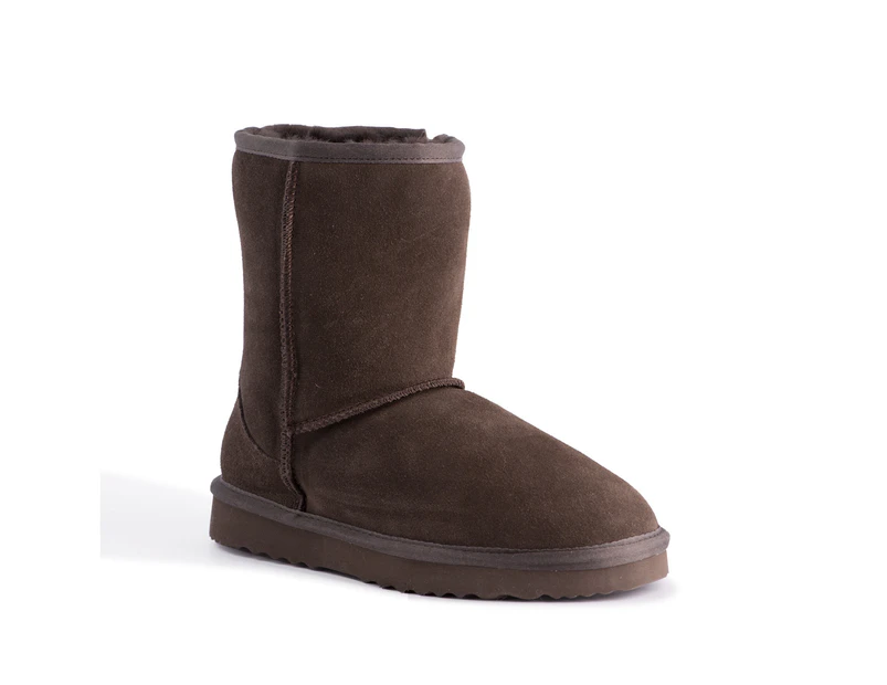 Aus Wooli Ugg Cronulla Mid Calf Sheepskin Boot - Brown